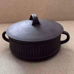Vintage Dansk Flamestone Brown Lidded Sugar Bowl or Individual Casserole
